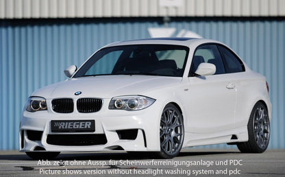 BMW 1er E81  (187/1K2/1K4) Rieger Spoilerstoßstange  ABS, für Fzg. mit Einparkhilfe (PDC), 
inkl. Montagezubehör, Alugitter, ABE