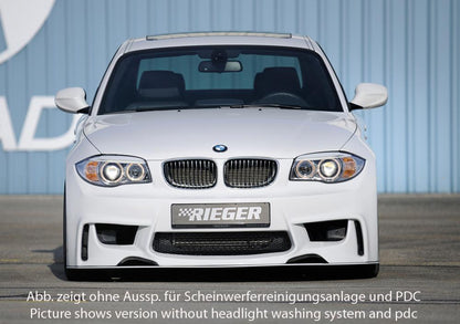 BMW 1er E81  (187/1K2/1K4) Rieger Spoilerstoßstange  ABS, für Fzg. mit Einparkhilfe (PDC), 
inkl. Montagezubehör, Alugitter, ABE