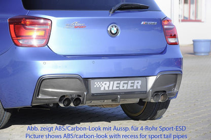 BMW 1er F20  (1K4) Rieger Heckeinsatz nur für M-Paket-Heckschürze für orig. Doppelendrohr li, ABS, für Fzg. mit M-Technik, 
inkl. Montagezubehör, Gutachten