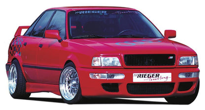 Audi 80 Typ 89 Rieger Spoilerstoßstange + S2 Coupé, Stoßstangenträger erforderlich mit Aussparung für Blinkleuchten, mit Aussparung für NSW, ABS, 
inkl. Gutachten, Montagezubehör