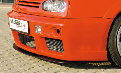 VW Golf 3 Rieger Spoilerstoßstange RS-Four-Look mit Blinkeraussparung ohne Lüftungsschlitze, ABS, 
inkl. Alugitter, Montagezubehör, ABE