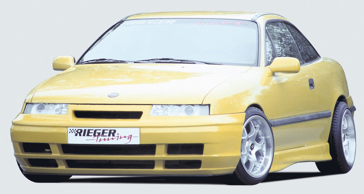 Opel Calibra (A) Rieger Seitenschweller (flache Ausf.für 15-/16-Zoll - 15,5 cm hinten) flache Version, links, ABS, 
inkl. Gutachten, Montagezubehör, Aluwinkelleisten