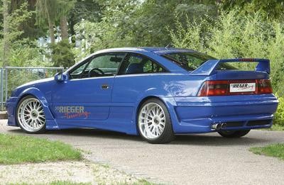 Opel Calibra (A) Rieger Heckansatz Breitbau I -> Endrohre max. 80mm flache Version, ABS, 
inkl. Gutachten