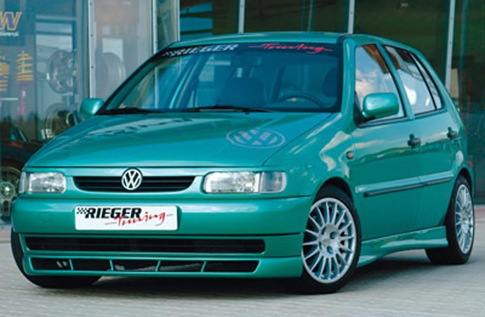 VW Polo 4 (6N) Rieger Spoilerlippe -> mit 5  Schächten ohne Stylingpaket, ABS, 
inkl. Gutachten, Montagezubehör