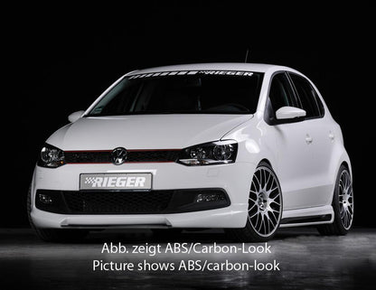 VW Polo 6 (6R) Rieger Seitenschweller  rechts, mit Schacht, mit Ausschnitt, ABS, 
inkl. Alugitter, Montagezubehör