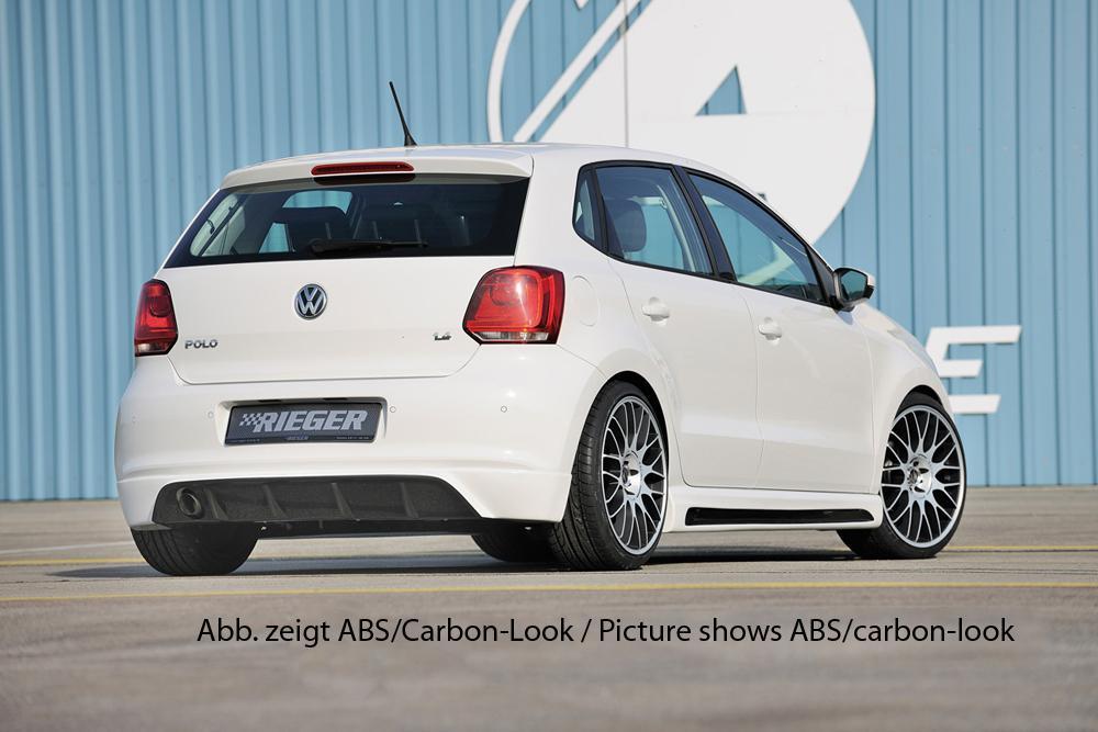 VW Polo 6 (6R) Rieger Seitenschweller  rechts, mit Schacht, mit Ausschnitt, ABS, 
inkl. Alugitter, Montagezubehör