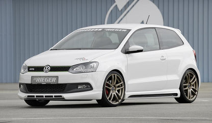 VW Polo 6 GTI (6R) Rieger Spoilerlippe  mit zusätzlichen Lüftungsschlitzen, ABS, 
inkl. Alugitter, Montagezubehör, ABE