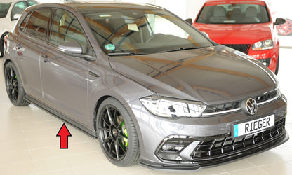 VW Polo (AW) R-Line Rieger Seitenschwelleransatz rechts, für orig. Seitenschweller, ABS, 
inkl. Montagezubehör, Gutachten