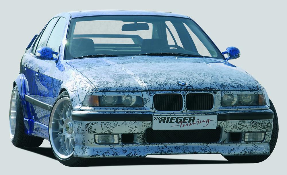 BMW 3er E36 Rieger Spoilerstoßstange RT01 inkl. 2 orig. Luftschächte 51712233361/62 ABS, 
inkl. Gutachten, Montagezubehör, Alugitter