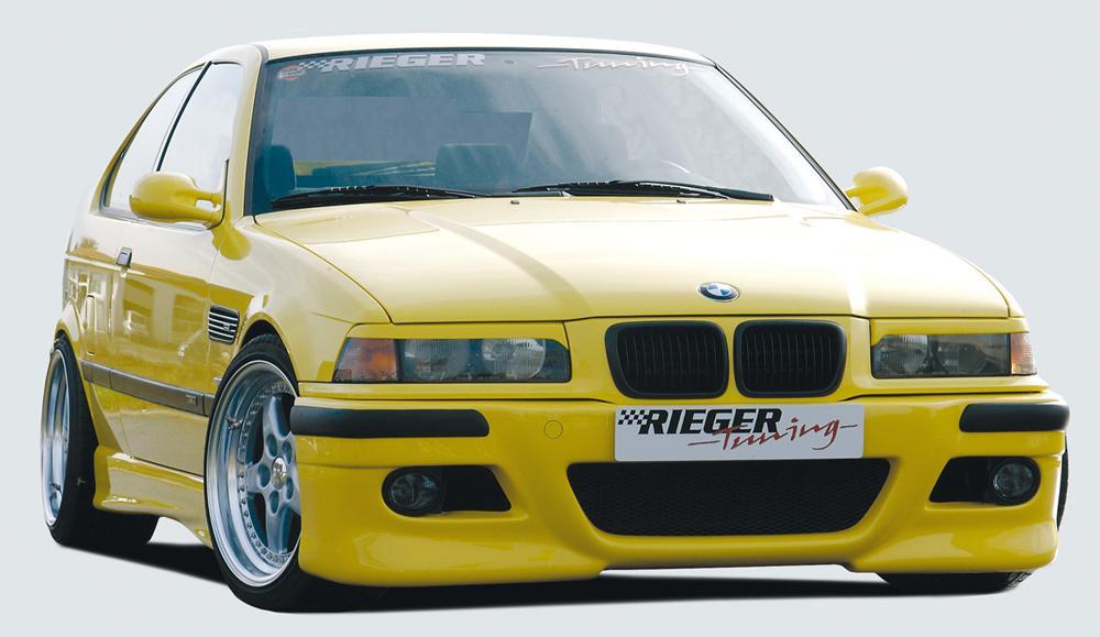 BMW 3er E36 Rieger Spoilerstoßstange   -> inkl. 2 Rieger Lüftungsschächte mit Aussparung für NSW, ABS, inkl. Alugitter, Gutachten, Montagezubehör