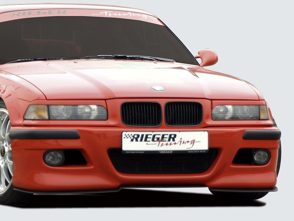 BMW 3er E36 Rieger Spoilerstoßstange   -> inkl. 2 Rieger Lüftungsschächte mit Aussparung für NSW, ABS, inkl. Alugitter, Gutachten, Montagezubehör