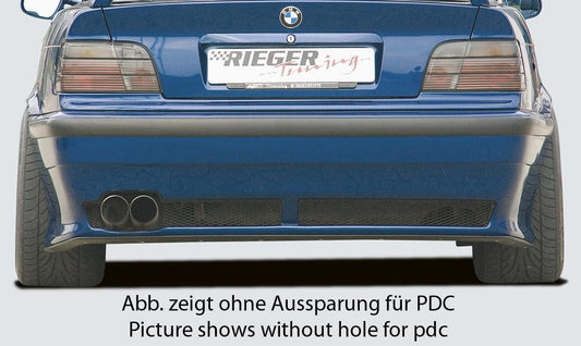 BMW 3er E36 Rieger Heckschürze  ABS -  für Fzg. mit Einparkhilfe
inkl. Gutachten, Montagezubehör