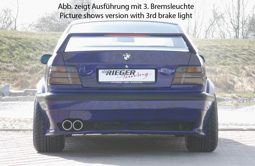 BMW 3er E36 Rieger Heckflügel Breitbau II  ohne 3. Bremsleuchte, GFK, 
inkl. Gutachten, Montagezubehör