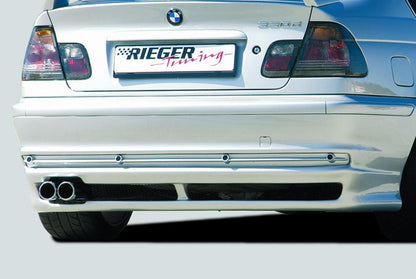 BMW 3er E46 Rieger Heckansatz -> nicht für M-Technik, nicht für Faceliftmodelle! ABS, 
inkl. Alugitter, Gutachten, Montagezubehör