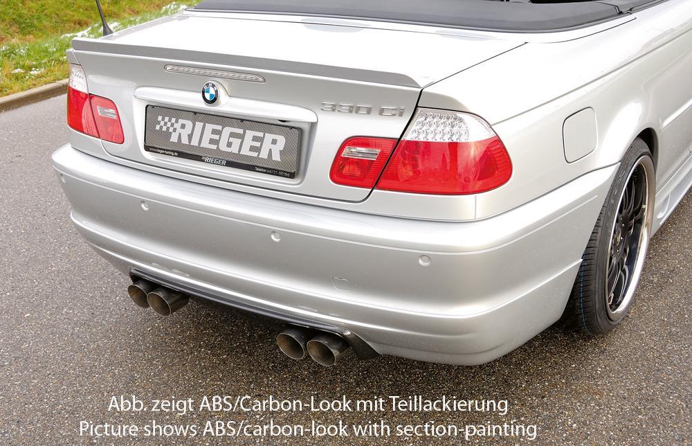 BMW 3er E46 Rieger Heckansatz   für Coupé, Cabrio ABS, für Fzg. mit M-Technik, 
inkl. Alugitter, Montagezubehör, Gutachten