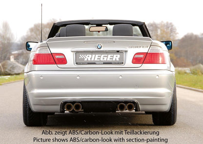 BMW 3er E46 Rieger Heckansatz   für Coupé, Cabrio ABS, für Fzg. mit M-Technik, 
inkl. Alugitter, Montagezubehör, Gutachten