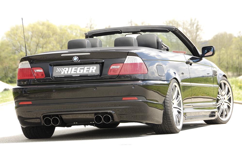 BMW 3er E46 Rieger Heckschürzenansatz  ab Faceliift, nicht M-Technik, ABS, 
inkl. Montagezubehör, Alugitter