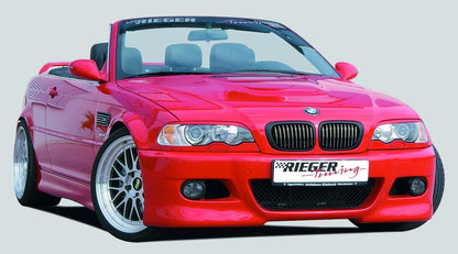 BMW 3er E46 Rieger Spoilerstoßstange   -> nicht für Diesel mit Halter f. orig. NSW, ABS, 
Alugitter, Gutachten, Montagezubehör