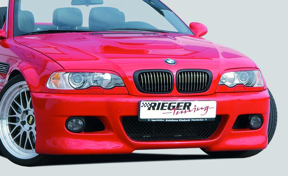 BMW 3er E46 Rieger Spoilerstoßstange   -> nicht für Diesel mit Halter f. orig. NSW, ABS, 
Alugitter, Gutachten, Montagezubehör