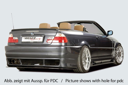 BMW 3er E46 Rieger Heckschürze   -> Bei Dieselmodellen gerade Endrohre verwenden! ABS, 
inkl. Alugitter, Gutachten, Montagezubehör