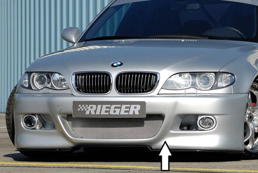 BMW 3er E46 Rieger Spoilerstoßstange   -> Vorgängermodell mit speziellen Halterungen mit Halter f. orig. NSW, ABS, 
Alugitter, Gutachten, Montagezubehör