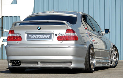 BMW 3er E46 Rieger Heckansatz   Bei Dieselmodellen gerade Endrohre verwenden! ABS, 
inkl. Alugitter, Gutachten, Montagezubehör