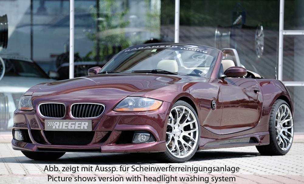 BMW Z4 (E85) Rieger Spoilerstoßstange    mit Aussparung für NSW, ABS, 
inkl. Alugitter, Montagezubehör, ABE