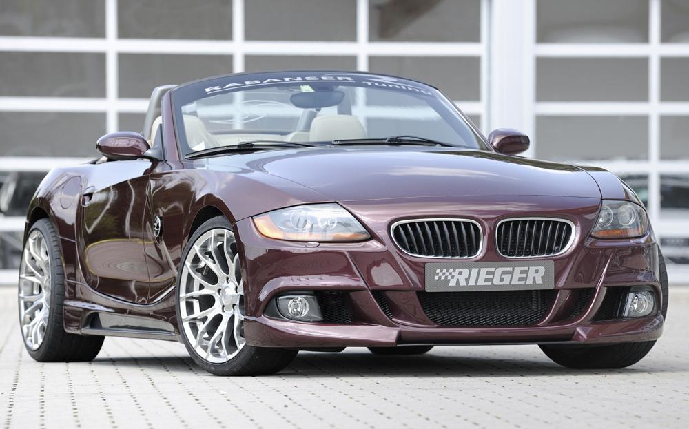 BMW Z4 (E85) Rieger Spoilerstoßstange    mit Aussparung für NSW, ABS, für Fzg. mit Scheinwerferreinigungsanlage, 
inkl. Alugitter, Montagezubehör, ABE