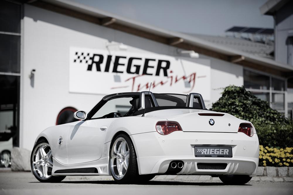 BMW Z4 (E85) Rieger Heckansatz    für Doppelendrohr li., ABS, 
inkl. Montagezubehör, Alugitter, Gutachten