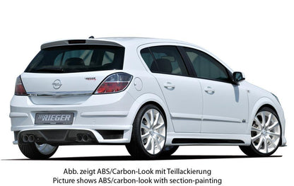 Opel Astra H Rieger Seitenschweller  links, mit Schacht, mit Ausschnitt, ABS, 
inkl. Montagezubehör, Alugitter