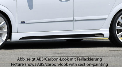 Opel Astra H Rieger Seitenschweller  links, mit Schacht, mit Ausschnitt, ABS, 
inkl. Montagezubehör, Alugitter