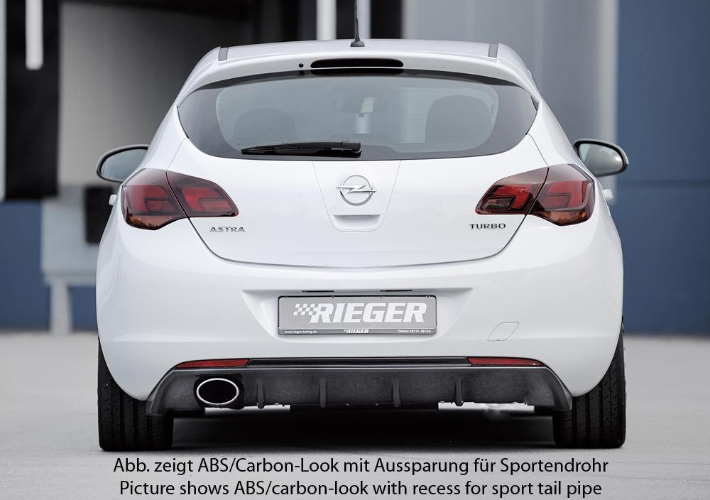 Opel Astra J Rieger Heckeinsatz  für orig. Endrohr li., ABS, 
inkl. Montagezubehör, Gutachten