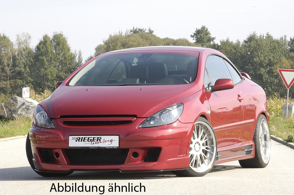 Peugeot 307 Rieger Spoilerstoßstange  mit integr. Kühlergrill, ohne Emblem, ABS, 
inkl. Alugitter, Gutachten, Montagezubehör