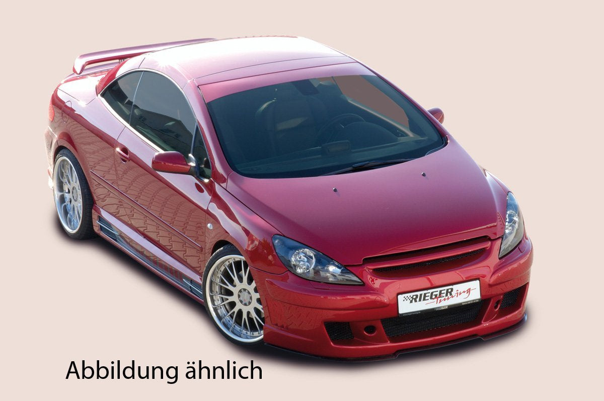 Peugeot 307 Rieger Spoilerstoßstange  mit integr. Kühlergrill, ohne Emblem, ABS, 
inkl. Alugitter, Gutachten, Montagezubehör