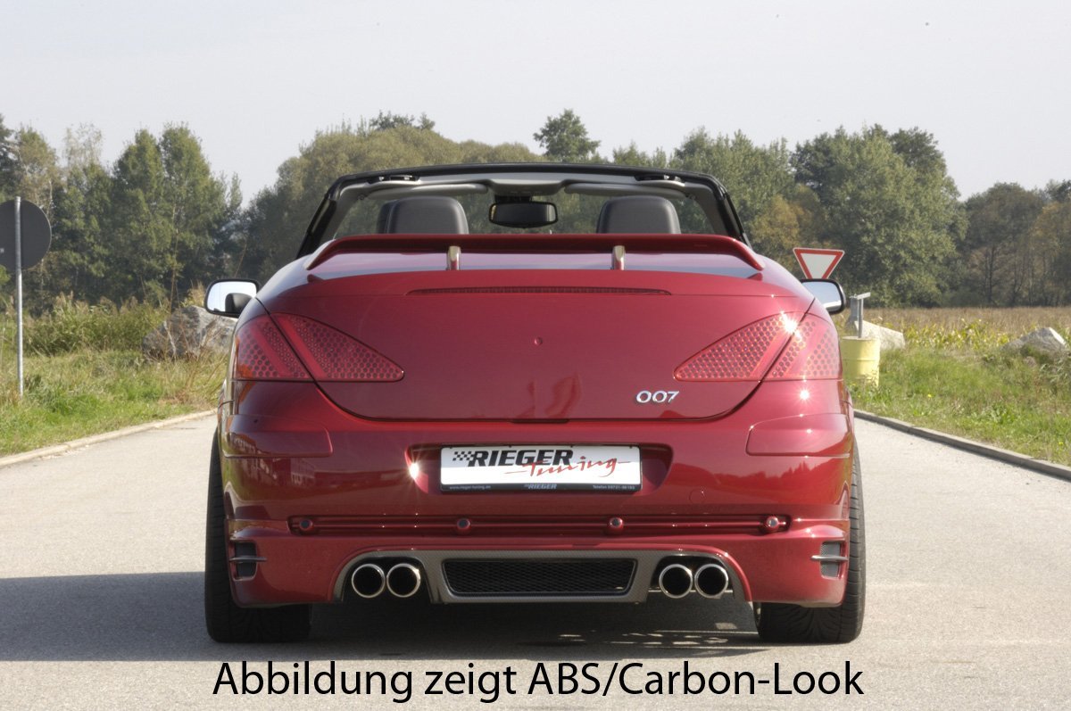 Peugeot 307 Rieger Heckansatz   nur für Cabrio und für 4-Rohr-Anlagen! ABS, für Fzg. mit Einparkhilfe (PDC), 
inkl. Alugitter, Gutachten, Montagezubehör