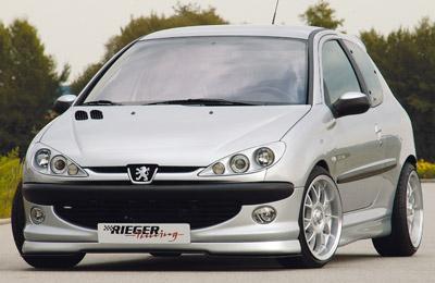 Peugeot 206 Rieger Spoilerlippe   -> für Stoßstange mit großem Lüftungsschacht hohe Version, ABS, 
inkl. Montagezubehör, ABE