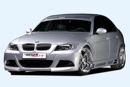 BMW 3er E90 Rieger Seitenschweller  links, mit Schacht und 2 Ausschnitten, ABS, 
inkl. Alugitter, Gutachten, Montagezubehör