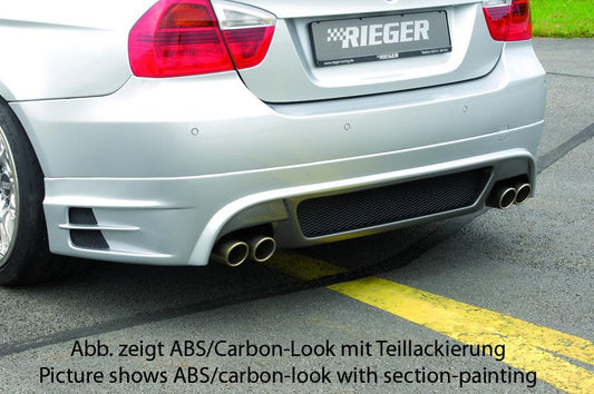 BMW 3er E90 Rieger Heckschürzenansatz -> nicht für 335i! nicht für M-Paket-Heckschürze! für Doppelendrohr li. u. re., ABS, 
inkl. Alugitter, Gutachten, Montagezubehör