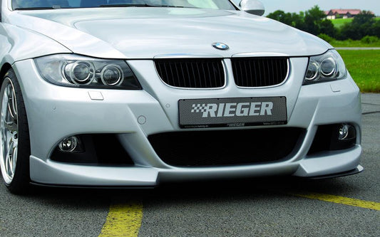 BMW 3er E90 Rieger Spoilerstoßstange   -> Rückfrage ob 330i oder normal ! ABS, für Fzg. mit Scheinwerferreinigungsanlage, Einparkhilfe (PDC), 
inkl. Alugitter, Montagezubehör, ABE