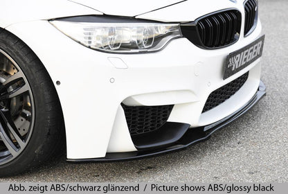 BMW 3er F80 M3 (M3) Rieger Spoilerschwert für Frontschürze ohne BMW-Performance Frontaufsatz gekantete Version, für orig. Frontschürze, ABS, 
inkl. ABE, Montagezubehör