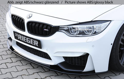 BMW 3er F80 M3 (M3) Rieger Spoilerschwert für Frontschürze ohne BMW-Performance Frontaufsatz gekantete Version, für orig. Frontschürze, ABS, 
inkl. ABE, Montagezubehör