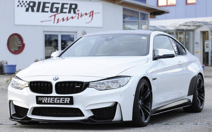 BMW 3er F80 M3 (M3) Rieger Spoilerschwert für Frontschürze ohne BMW-Performance Frontaufsatz gekantete Version, für orig. Frontschürze, ABS, 
inkl. ABE, Montagezubehör