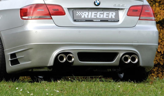 BMW 3er E92 Rieger Heckansatz   Nur für 335i ! für Doppelendrohr li. u. re. (335i-Look), ABS, 
inkl. Alugitter, Gutachten, Montagezubehör