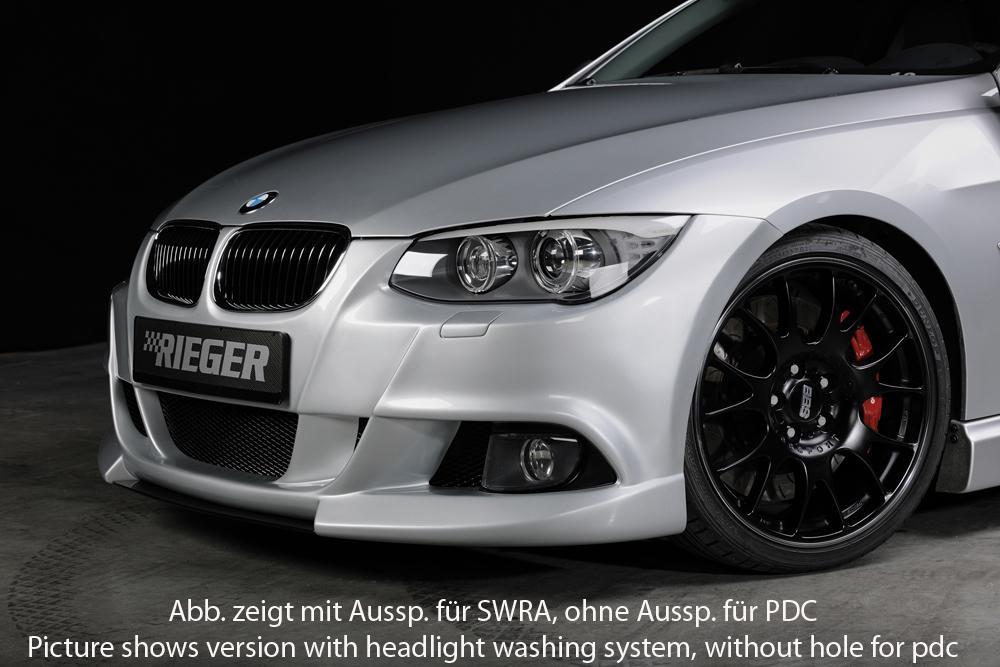 BMW 3er E92 Rieger Spoilerstoßstange    ABS, für Fzg. mit Einparkhilfe (PDC), 
inkl. Alugitter, Montagezubehör, ABE