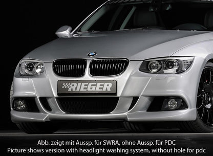 BMW 3er E92 Rieger Spoilerstoßstange    ABS, für Fzg. mit Einparkhilfe (PDC), 
inkl. Alugitter, Montagezubehör, ABE