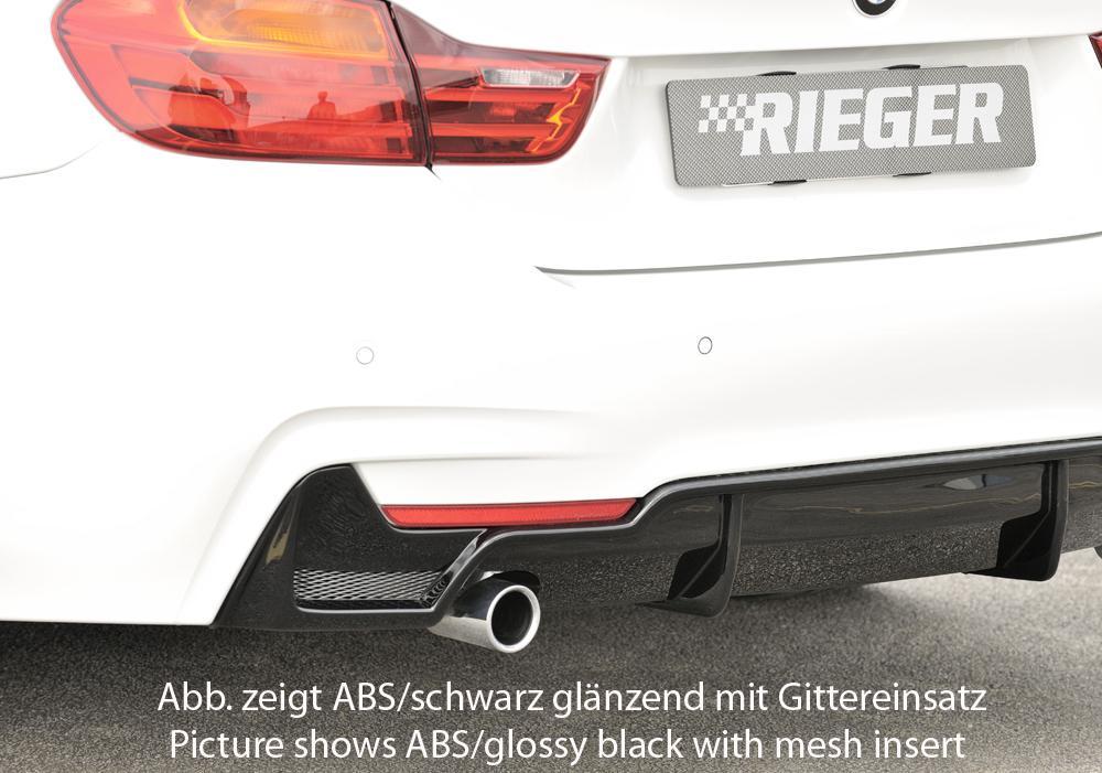 BMW 4er F32  (3C) Rieger Heckeinsatz nur für M-Paket-Heckschürze für orig. Endrohr li., ABS, für Fzg. mit M-Technik, 
inkl. Montagezubehör, Gutachten