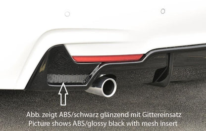 BMW 4er F32  (3C) Rieger Heckeinsatz nur für M-Paket-Heckschürze für orig. Endrohr li., ABS, für Fzg. mit M-Technik, 
inkl. Montagezubehör, Gutachten