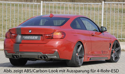 BMW 4er F32  (3C) Rieger Heckeinsatz (nur 435i) nur für M-Paket-Heckschürze für orig. Endrohr li. u. re. (435i-/440i-Look), ABS, für Fzg. mit M-Technik, 
inkl. Montagezubehör, Gutachten