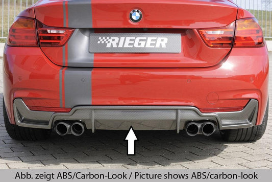 BMW 4er F32  (3C) Rieger Heckeinsatz nur für M-Paket-Heckschürze für Doppelendrohr li. u. re. (435i-/440i-Look), (4x80mm ø), ABS, für Fzg. mit M-Technik, 
inkl. Montagezubehör, Gutachten