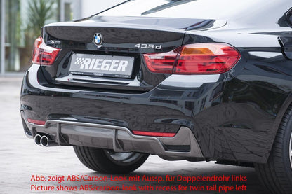 BMW 4er F32  (3C) Rieger Heckeinsatz nur für M-Paket-Heckschürze mit Gittereinsatz li./re., für orig. Endrohr li., ABS, für Fzg. mit M-Technik, 
inkl. Alugitter, Montagezubehör, Gutachten